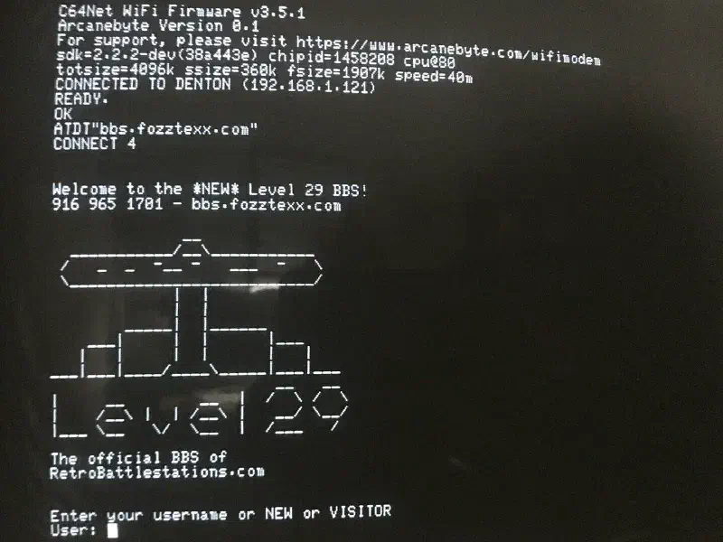 wifimodem connected to an Apple Lisa running UNIX